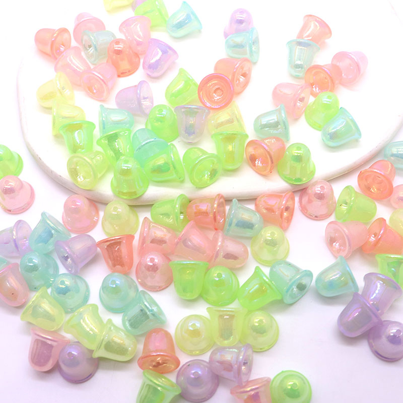 20 Pcs Manik-Manik Akrilik Bulat Warna-Warni Topi Spacer Manik-Manik Handmade Kalung Gelang DIY Membuat Perhiasan Aksesoris