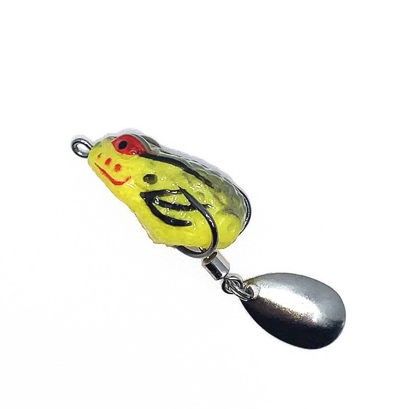 1pcs Soft Frog Fishing Lure Double Hooks 2.5cm 3g Topwater Bass Frog Spoon Spinner Umpan Mengambang Buatan Fishing Tackle