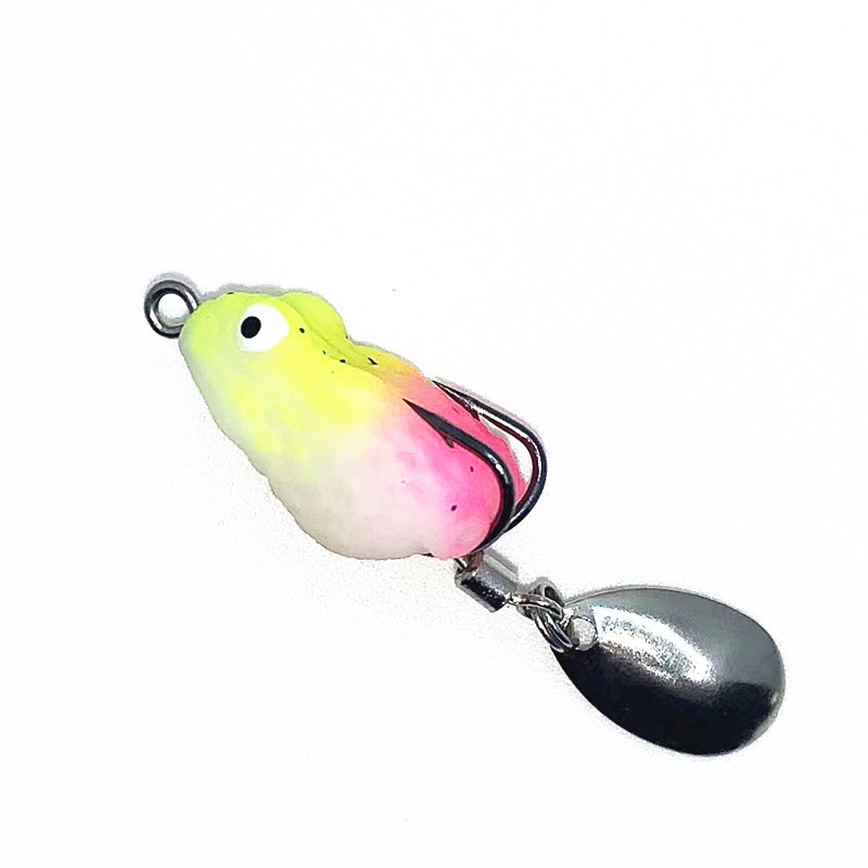 1pcs Soft Frog Fishing Lure Double Hooks 2.5cm 3g Topwater Bass Frog Spoon Spinner Umpan Mengambang Buatan Fishing Tackle