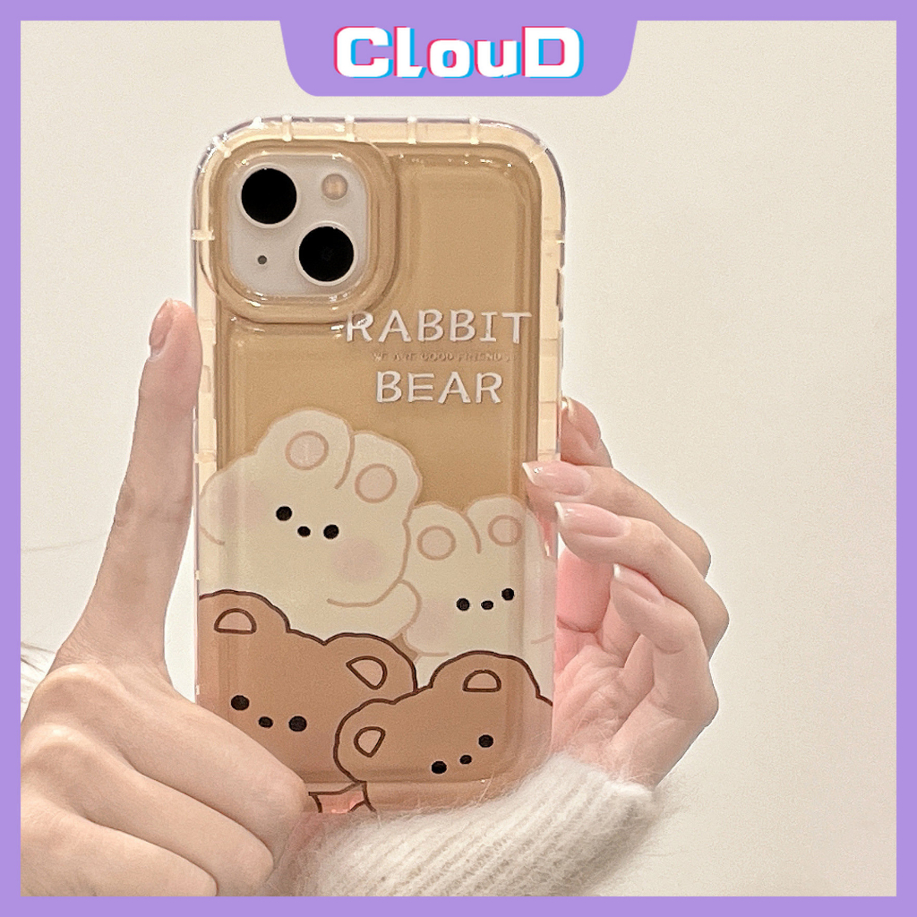 Kartun Kelinci Lucu Bears Case Oppo A16 A57 A7 A74 A12 A16s A5 A9 A16K A77s A54 A17 A77 A92 A17K A5s A3s A53 A31 A16E A15 A95 A52 A12E A55 A1K Airbag Shockproof Lembut Tpu Cover