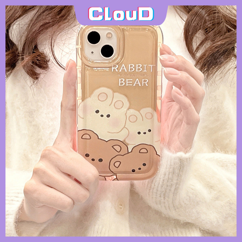 Kartun Kelinci Lucu Bears Case Oppo A16 A57 A7 A74 A12 A16s A5 A9 A16K A77s A54 A17 A77 A92 A17K A5s A3s A53 A31 A16E A15 A95 A52 A12E A55 A1K Airbag Shockproof Lembut Tpu Cover