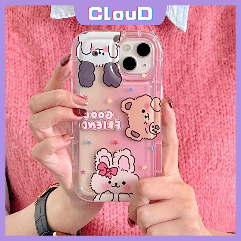 Casing Belakang Beruang Kelinci Kartun Lucu Untuk Realme C35 C20 C25 C21Y C33 C25Y 6i C1 C15 5i 5s 5 C12 C3 C11 2020 C2 C25s C11 2021 C20A Shockproof Soft Tpu Airbag Cover