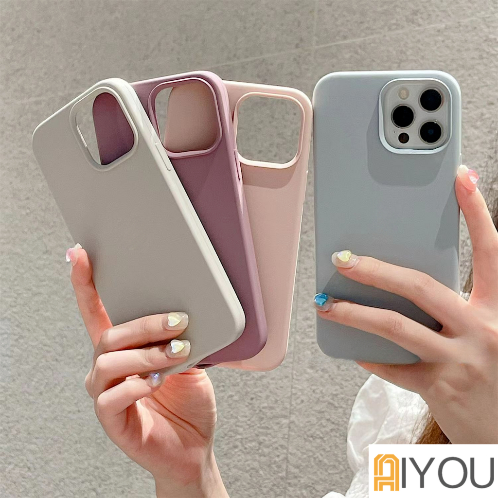 Case Bahan Silikon Tahan Banting Warna Permen Untuk iPhone 14 Pro MAX 14 Plus