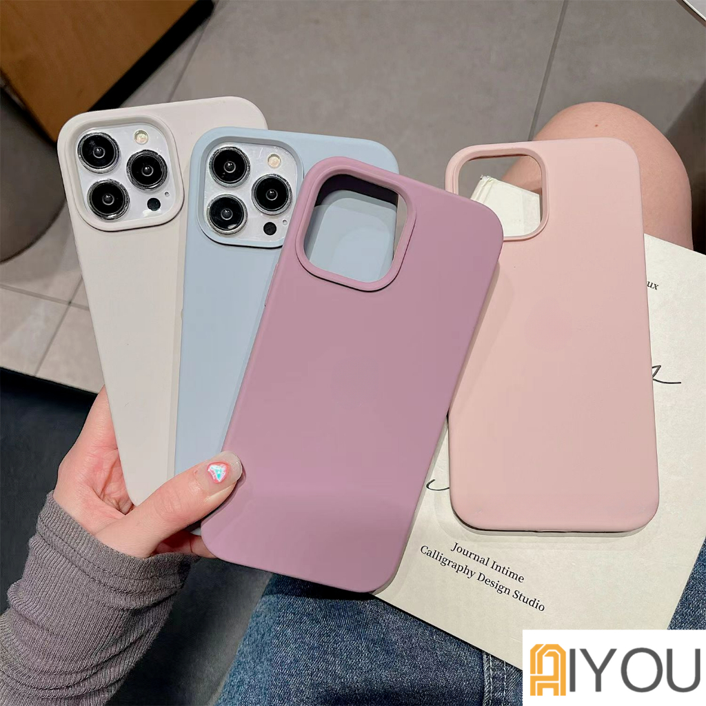 Case Bahan Silikon Tahan Banting Warna Permen Untuk iPhone 14 Pro MAX 14 Plus