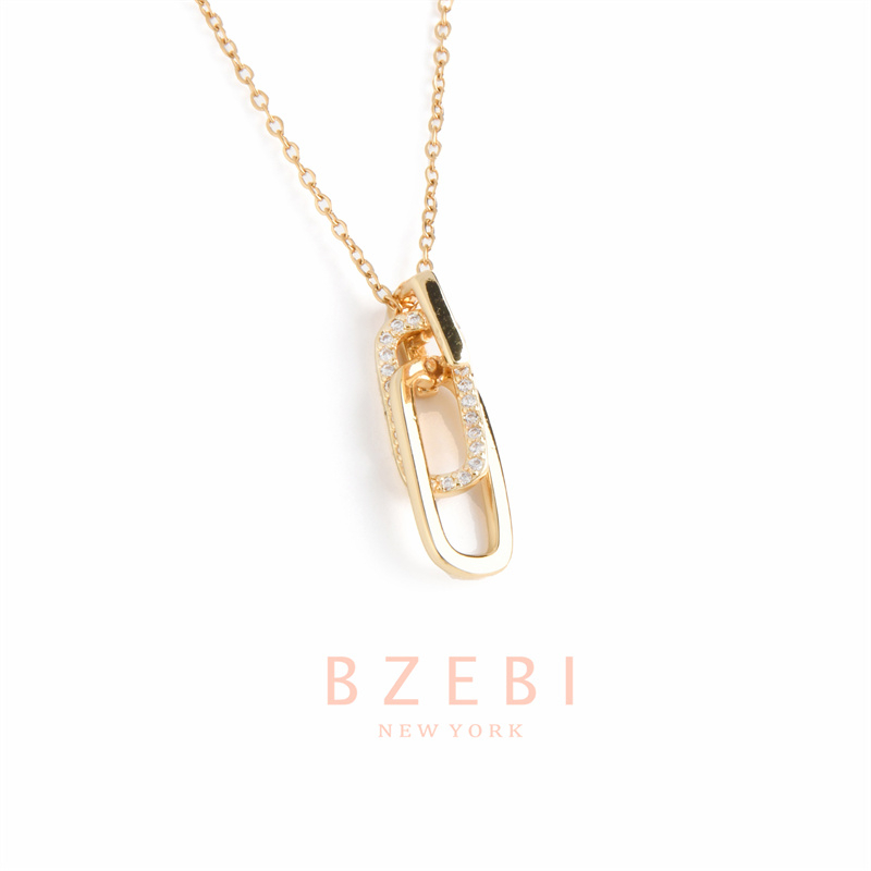 Bzebi Kalung Emas 18k, Kalung Baja Titanium, Kalung Liontin Berlian, Anti Karat, Aksesoris Fashion Wanita Perhiasan Gaya Korea, Hadiah Ulang Tahun Dengan Kotak Eksklusif 1181n