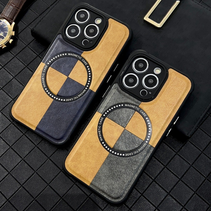 New! Casing Adsorpsi Magsafe Warna Kontras untuk iPhone 11 12 13 14 Pro Max Pelindung Kamera Kulit 13 Pro Max Soft Case dengan Fungsi Anti-jatuh dan Anti-selip