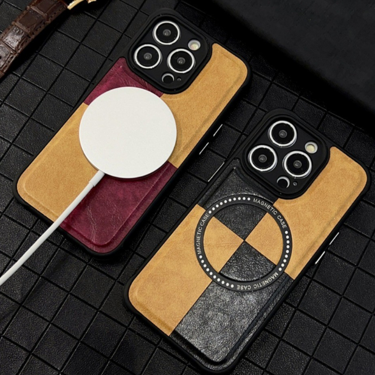 New! Casing Adsorpsi Magsafe Warna Kontras untuk iPhone 11 12 13 14 Pro Max Pelindung Kamera Kulit 13 Pro Max Soft Case dengan Fungsi Anti-jatuh dan Anti-selip