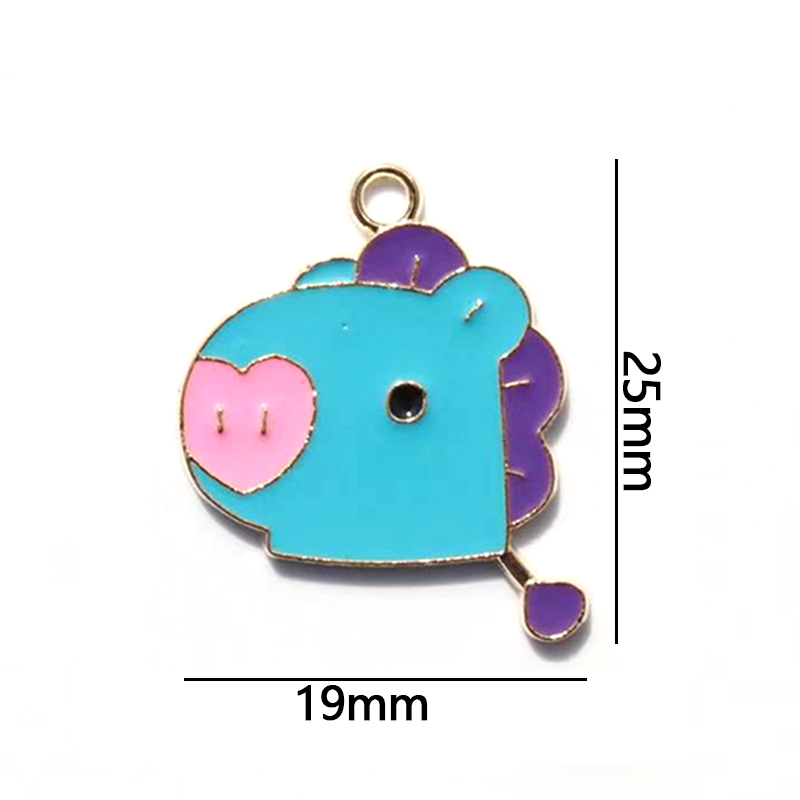 4 Pcs Diy Kalung Anting Perhiasan Aksesoris Warna-Warni Menjatuhkan Minyak Paduan Kuda Poni Lucu Pesona Liontin Enamel