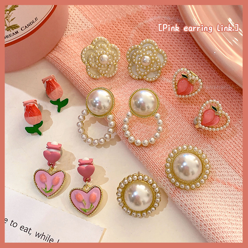 Anting Kepala Penutup Klip Telinga Pink Anting Lucu