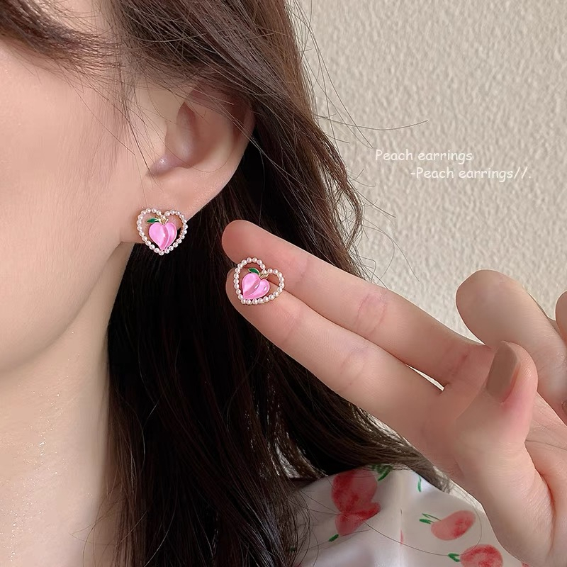 Anting Kepala Penutup Klip Telinga Pink Anting Lucu