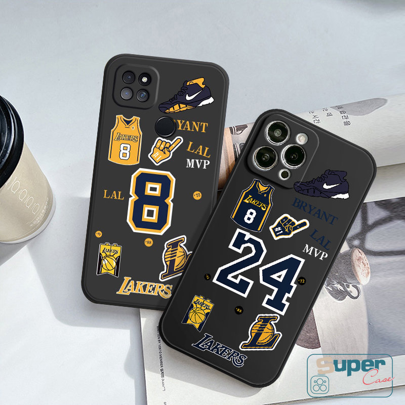 Casing Tpu Lembut Untuk Redmi Note 10Pro 10 8 11 10s 9 10 Pro Plus Redmi 12C 10 9T 9 9A 9C NFC A1 Poco M5 F4 M4 M3 Pro F3 X3 Pro MI 10T 10 11 Lite N.B.A Lakers Tutup Kubus Lurus Kobe