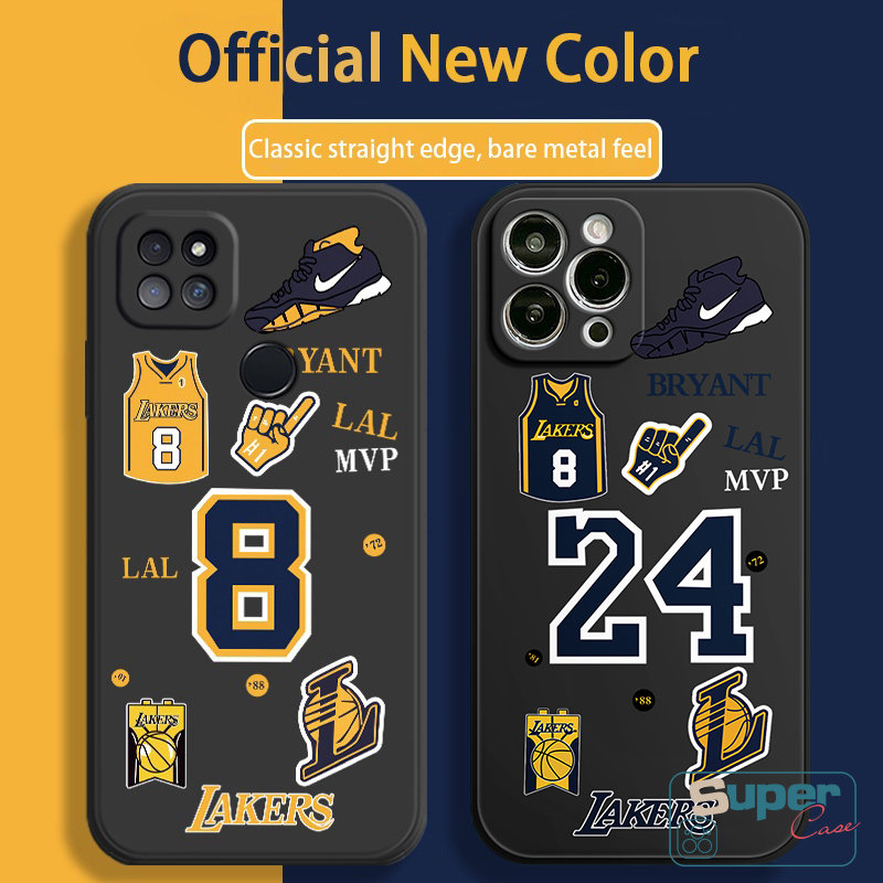 Fashion N.B.A Casing Ponsel Kompatibel Untuk iPhone 7Plus 14 13 11 12 Pro Max XR XS Max X 6S 7 8 6 Plus SE 2020 Kobe Lakers Lembut Tpu Tepi Lurus Silicon Shockproof Back Full Cover