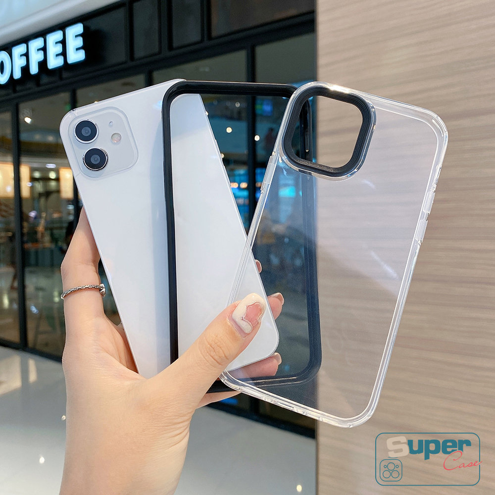 Casing 3in1 Permen Macaron Warna Mewah Kompatibel Untuk iPhone XR 11 8Plus 7Plus 13 12 11 14 Pro Max7 8 14 Plus X XS Max SE 2020 Soft Tpu Transparan Shokcproof Bumper Cover