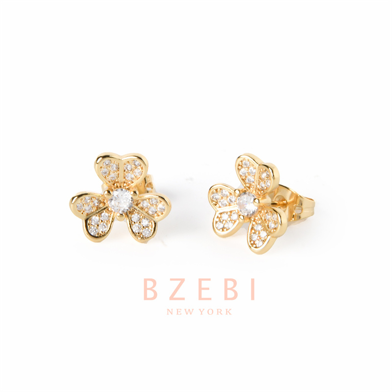 BZEBI Anting Emas Berlian 18k Anti Karat Korean Style Aksesoris Fashion Wanita Aksesoris Harian Perhiasan Premium Hadiah Ultah Dengan Box Exclusive 1172e