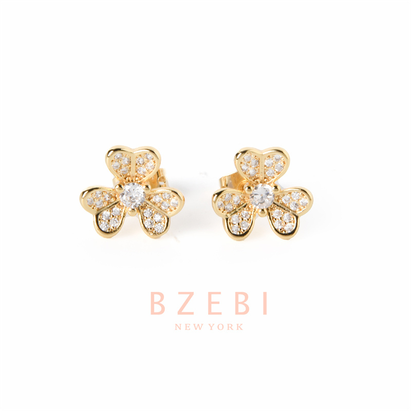 BZEBI Anting Emas Berlian 18k Anti Karat Korean Style Aksesoris Fashion Wanita Aksesoris Harian Perhiasan Premium Hadiah Ultah Dengan Box Exclusive 1172e