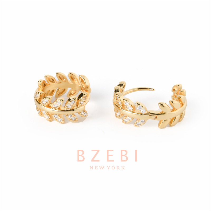 BZEBI  Anting Emas Berlian 18k Anti Karat Korean Style Aksesoris Fashion Wanita Aksesoris Harian Perhiasan Premium Hadiah Ultah Dengan Box Exclusive 1173e