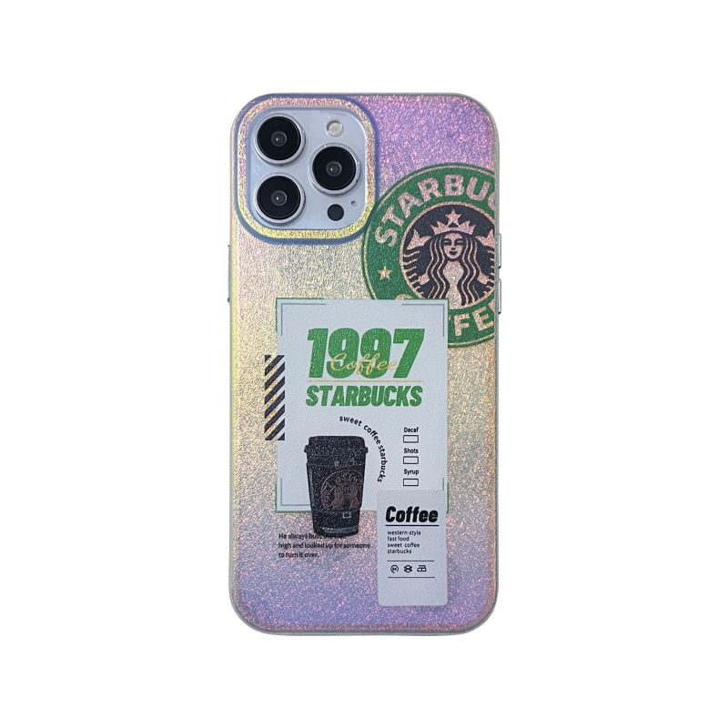 Mode Baru! Casing Starbucks Bertekstur Sutra Warna-Warni IPHONE 14 Pro Max 13 Pro Max 12 Pro Max11 Case