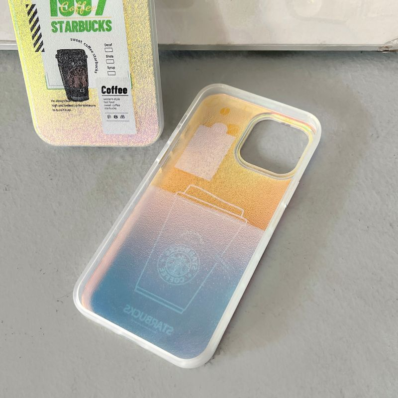 Mode Baru! Casing Starbucks Bertekstur Sutra Warna-Warni IPHONE 14 Pro Max 13 Pro Max 12 Pro Max11 Case