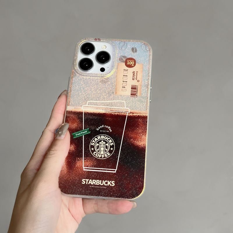 Mode Baru! Casing Starbucks Bertekstur Sutra Warna-Warni IPHONE 14 Pro Max 13 Pro Max 12 Pro Max11 Case