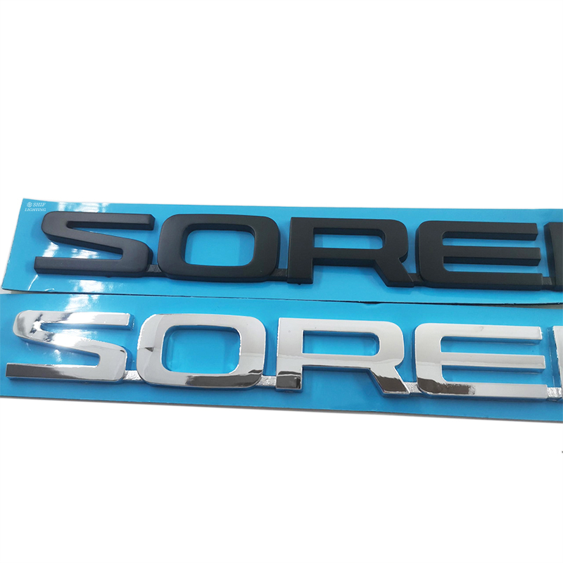 1x ABS Hitam Chrome SORENTO Huruf Mobil Auto Belakang Dekoratif Emblem Badge Sticker Decal Untuk KIA SORENTO