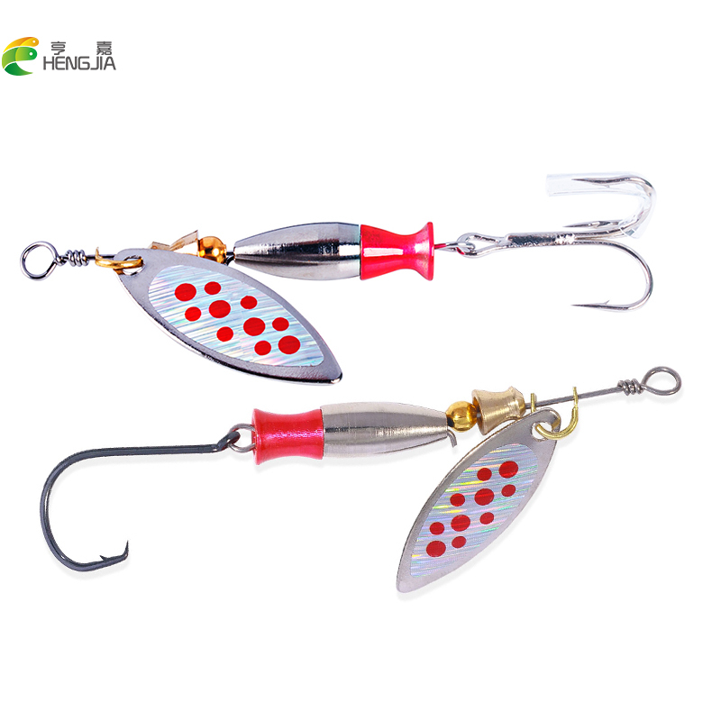 Hengjia 7.2g Spinnerbait Logam Memancing Umpan Buatan Fishing Tackle Treble Hook Single Hook spoon Bait Dengan Perak Payet Sendok