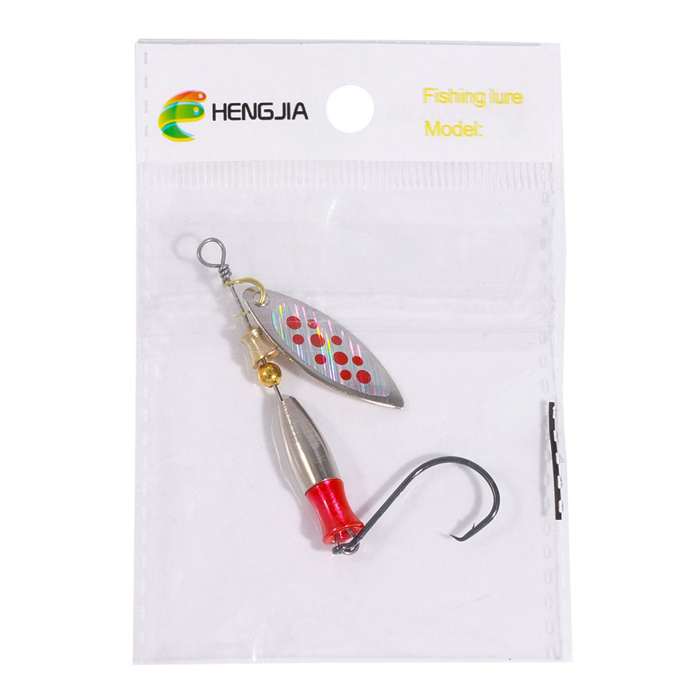 Hengjia 7.2g Spinnerbait Logam Memancing Umpan Buatan Fishing Tackle Treble Hook Single Hook spoon Bait Dengan Perak Payet Sendok