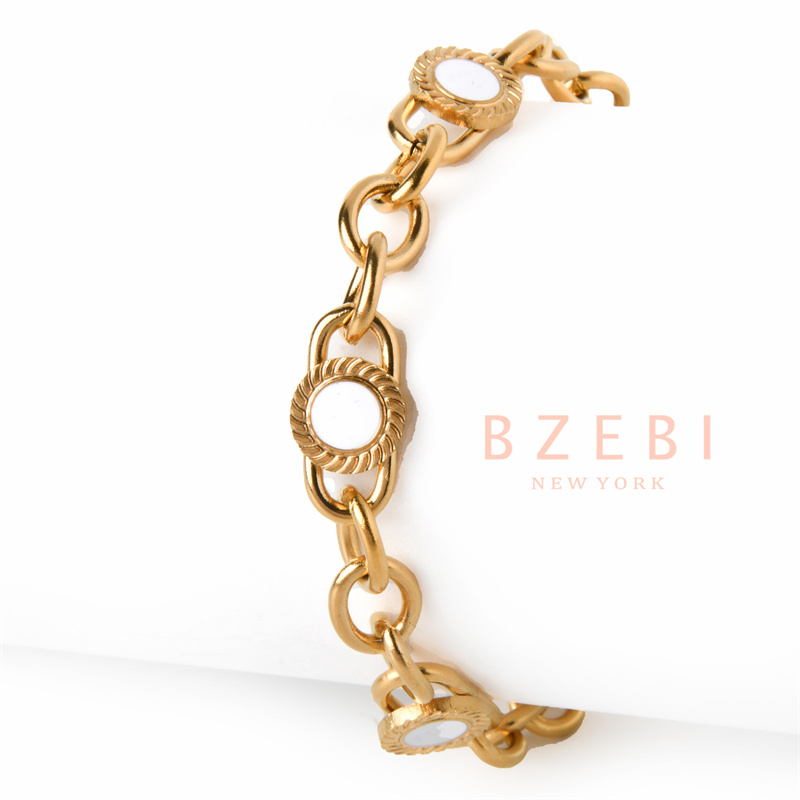 Bzebi 18k Gold Titanium Steel Bangle with Diamond, Anti Karat, Perhiasan Premium, Aksesoris Fashion Wanita, Perhiasan Gaya Korea, Hadiah Ulang Tahun Dengan Box Eksklusif 1184b