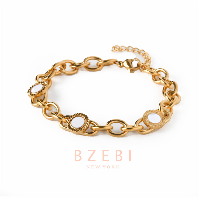 Bzebi 18k Gold Titanium Steel Bangle with Diamond, Anti Karat, Perhiasan Premium, Aksesoris Fashion Wanita, Perhiasan Gaya Korea, Hadiah Ulang Tahun Dengan Box Eksklusif 1184b