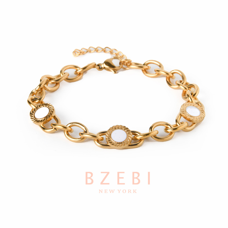 Bzebi 18k Gold Titanium Steel Bangle with Diamond, Anti Karat, Perhiasan Premium, Aksesoris Fashion Wanita, Perhiasan Gaya Korea, Hadiah Ulang Tahun Dengan Box Eksklusif 1184b