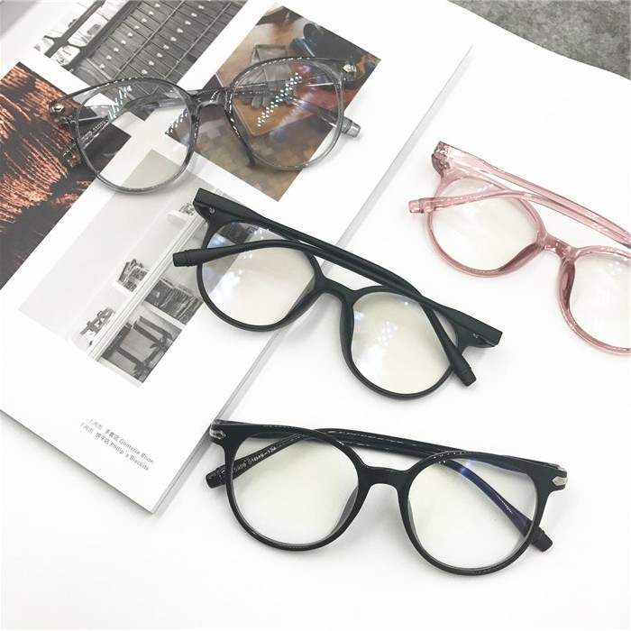 [Bayar di Tempat] Kacamata Wanita Hitam Bentuk Bulat Retro Round Sunglasses