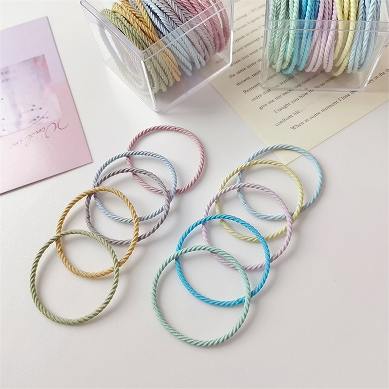 Fashion 50buah Pack Karet Gelang Elastis Tinggi Warna Macaron Kualitas Tinggi Tali Rambut Cincin Rambut