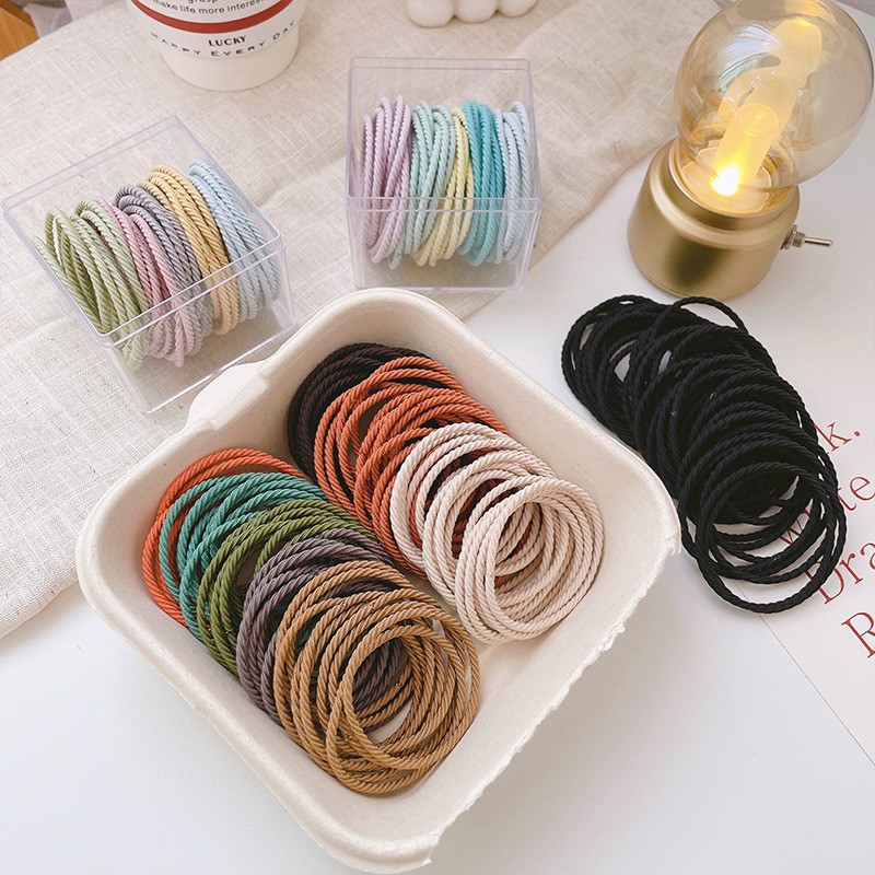 Fashion 50buah Pack Karet Gelang Elastis Tinggi Warna Macaron Kualitas Tinggi Tali Rambut Cincin Rambut