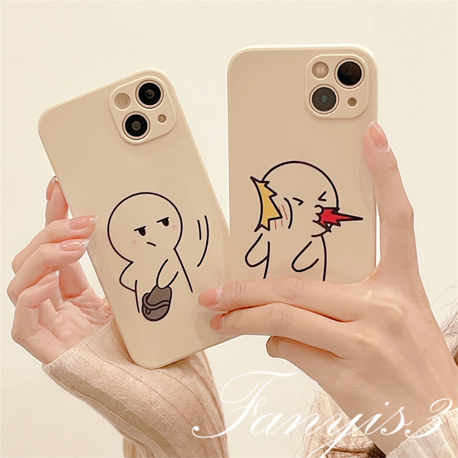 Compatible For iPhone 14 13 12 11 Pro Max X XR Xs Max 7 8 Plus SE 2020 Kompatibel Untuk Couple Beat Phone Case Silicon Soft Cover Pelindung