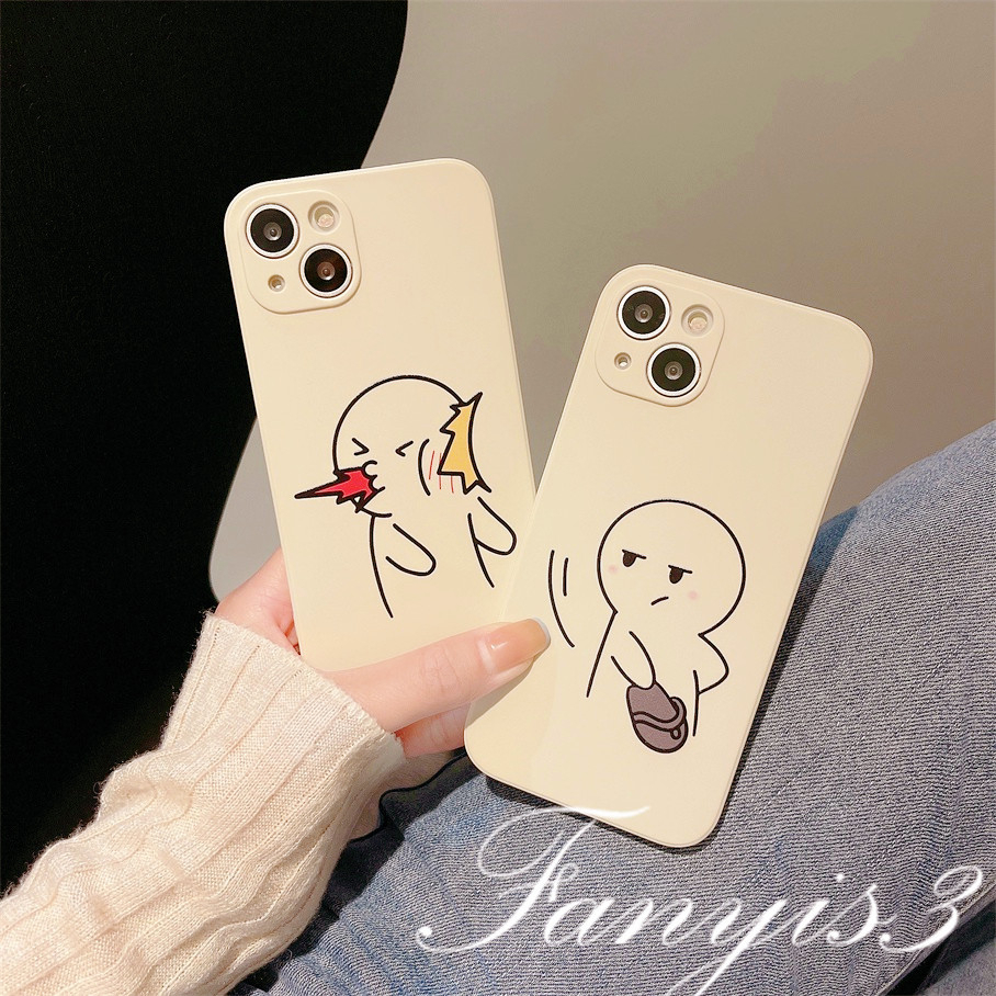 Compatible For iPhone 14 13 12 11 Pro Max X XR Xs Max 7 8 Plus SE 2020 Kompatibel Untuk Couple Beat Phone Case Silicon Soft Cover Pelindung