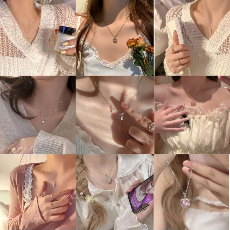 Kalung Rantai Panjang Dengan Liontin Kupu-Kupu Warna Pelangi Bahan Metal Gaya Korea Untuk Wanita