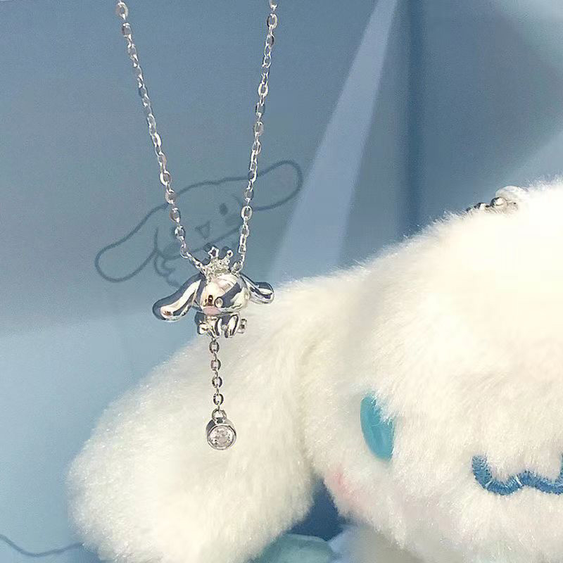 [antop] Kartun Cinnamoroll Rumbai Kalung Perempuan Cahaya Mewah Kerah Rantai Hadiah Pacar