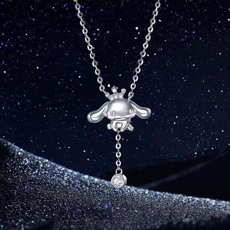 [antop] Kartun Cinnamoroll Rumbai Kalung Perempuan Cahaya Mewah Kerah Rantai Hadiah Pacar