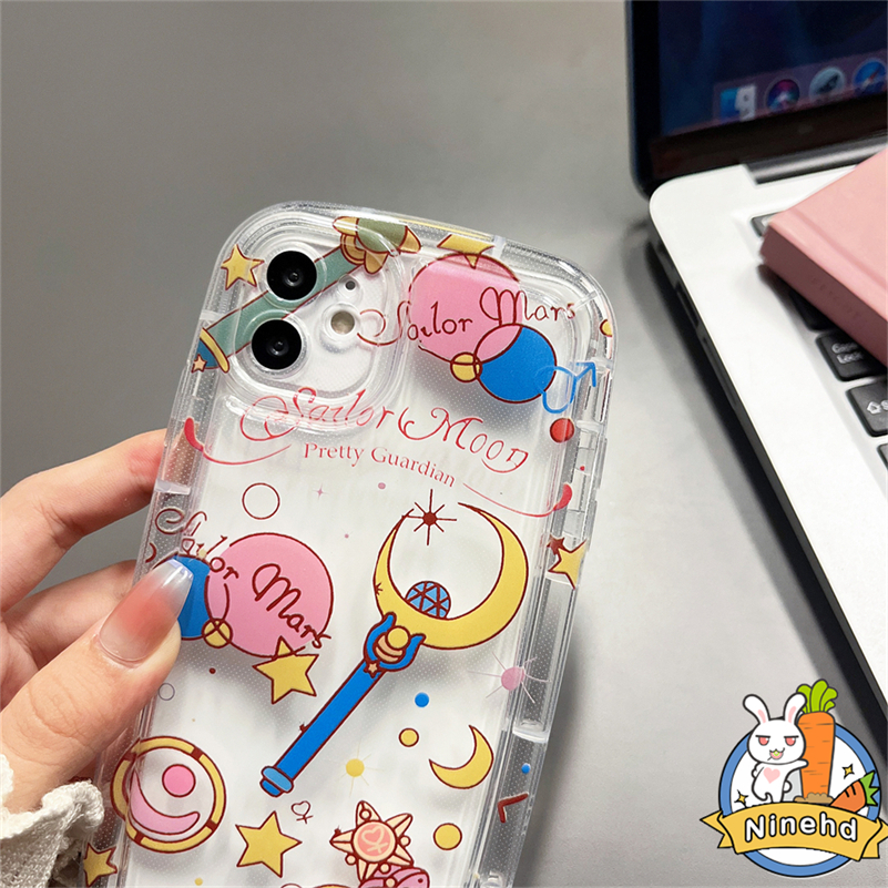 IPHONE Casing Kompatibel Untuk Iphone14 13 12 11 Pro Max X Xr Xs Max8 7 6 6s Plus Bintang Transparan Kartun Gadis Cantik Casing Ponsel Baru Bantal Udara Shockproof Soft Case Cover Pelindung