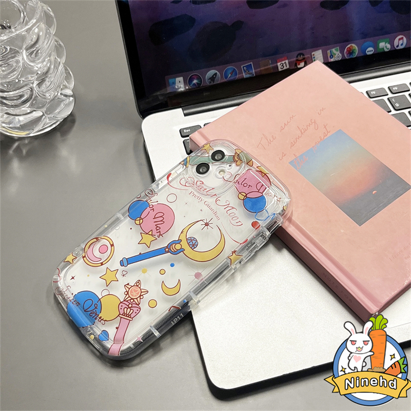 IPHONE Casing Kompatibel Untuk Iphone14 13 12 11 Pro Max X Xr Xs Max8 7 6 6s Plus Bintang Transparan Kartun Gadis Cantik Casing Ponsel Baru Bantal Udara Shockproof Soft Case Cover Pelindung