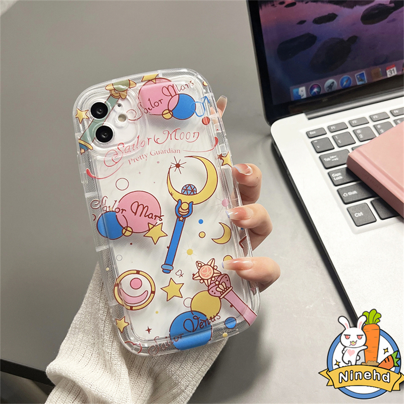 IPHONE Casing Kompatibel Untuk Iphone14 13 12 11 Pro Max X Xr Xs Max8 7 6 6s Plus Bintang Transparan Kartun Gadis Cantik Casing Ponsel Baru Bantal Udara Shockproof Soft Case Cover Pelindung