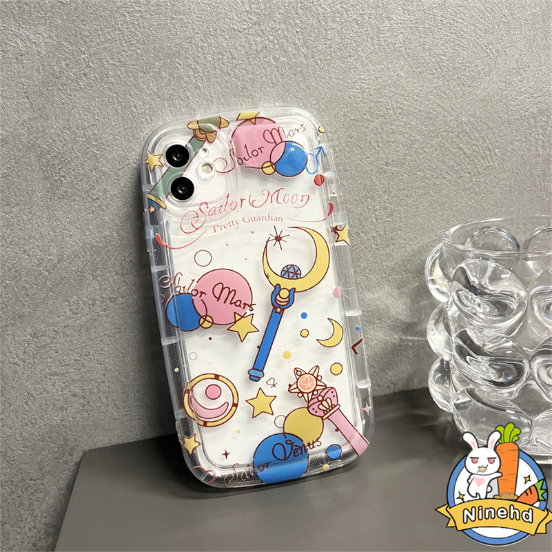 IPHONE Casing Kompatibel Untuk Iphone14 13 12 11 Pro Max X Xr Xs Max8 7 6 6s Plus Bintang Transparan Kartun Gadis Cantik Casing Ponsel Baru Bantal Udara Shockproof Soft Case Cover Pelindung