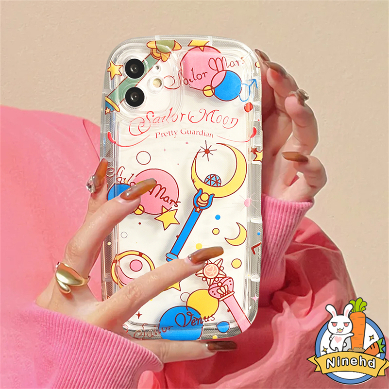 IPHONE Casing Kompatibel Untuk Iphone14 13 12 11 Pro Max X Xr Xs Max8 7 6 6s Plus Bintang Transparan Kartun Gadis Cantik Casing Ponsel Baru Bantal Udara Shockproof Soft Case Cover Pelindung