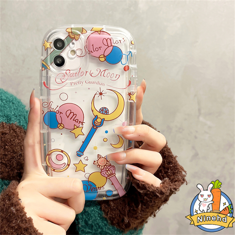 IPHONE Casing Kompatibel Untuk Iphone14 13 12 11 Pro Max X Xr Xs Max8 7 6 6s Plus Bintang Transparan Kartun Gadis Cantik Casing Ponsel Baru Bantal Udara Shockproof Soft Case Cover Pelindung