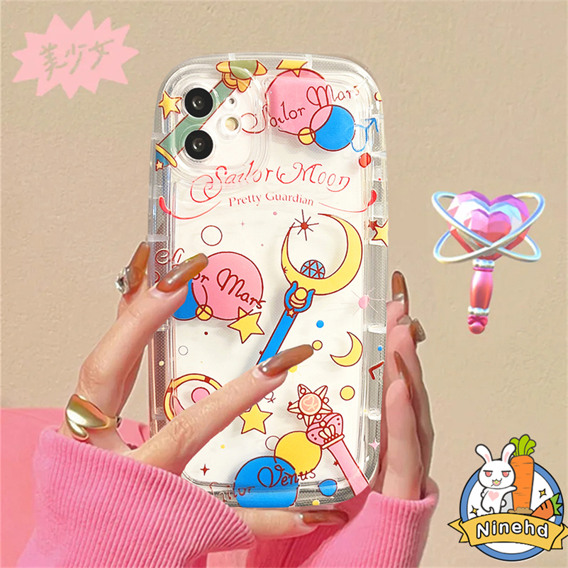 IPHONE Casing Kompatibel Untuk Iphone14 13 12 11 Pro Max X Xr Xs Max8 7 6 6s Plus Bintang Transparan Kartun Gadis Cantik Casing Ponsel Baru Bantal Udara Shockproof Soft Case Cover Pelindung