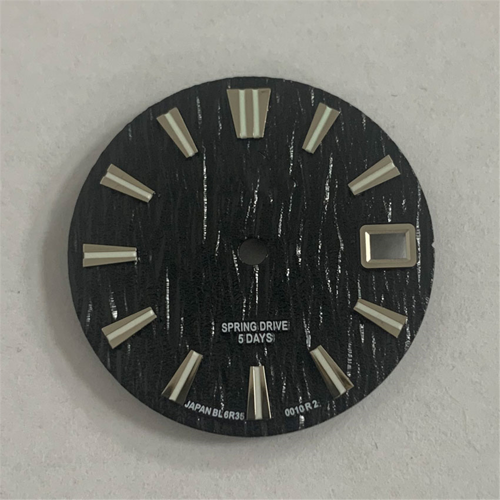 28.5mm Watch Dial Mod Serat Kayu Birch Sea Water Grain Untuk Skx007 Abalone Nh35 Nh36 6r15 Movement Universal