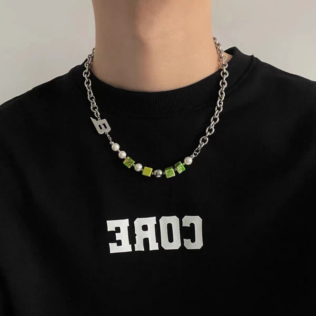 2022 Kalung Rantai Dengan Liontin Mosaik Smiley Face Gaya Hip Hop Untuk Pria / Wanita