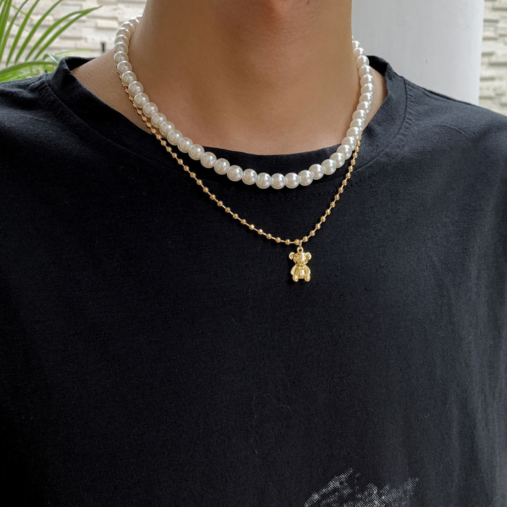 2022 Kalung Rantai Dengan Liontin Mosaik Smiley Face Gaya Hip Hop Untuk Pria / Wanita