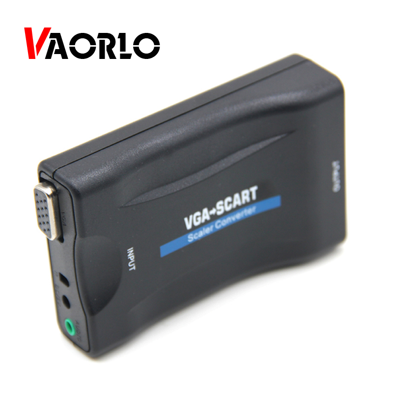 Vga to SCART Video Audio Converter Adapter Conversor Digital Untuk Konektor Adaptor Sinyal TV Dengan dfor TV