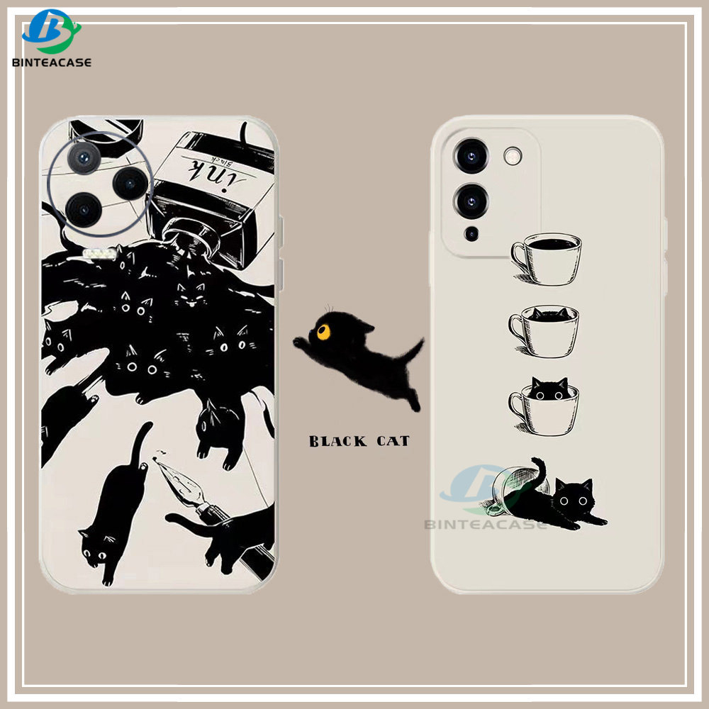 Casing hp Infinix Hot 30i Zero 5G 2023 Note 12 2023 12 G96 12 Pro Hot 12 Pro 20S 11Smart 7 6 Smart 5 Hot 11S NFC Hot 11 Play 12 10 Play 9 Play Hot 10S Hot 10T Tinta Tea Cup Cat Soft Silicone Phone Case Binteacase