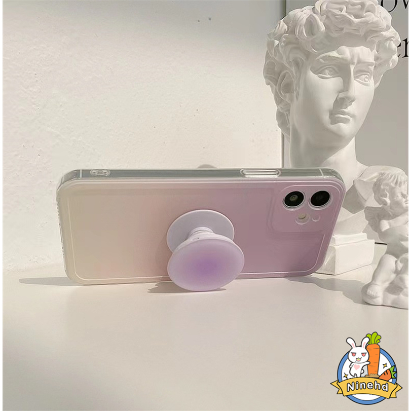 Ins Sunset Gradient Airbag Dudukan Ponsel Klein Blue Portable Desktop 360derajat Rotary Melingkar Telescopic Bracket Kompatibel Untuk iPhone Case Iphone14 13 12 11 Pro Max7 8